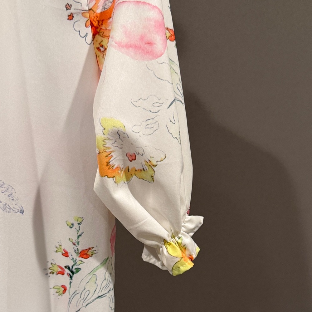 Floral Maxi Dress with Pink & Yellow Blooms - Picture 7 of 11